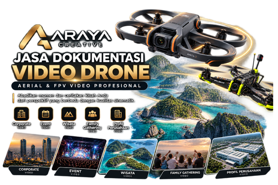 Jasa sewa dokumentasi video drone aerial fpv untuk corporate event perusahaan di jawatimur
